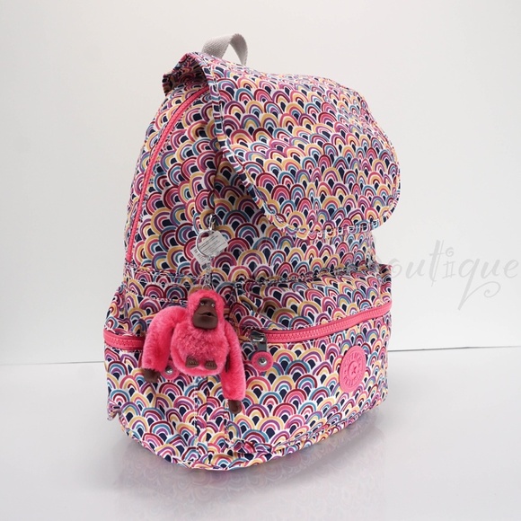 NWT Kipling BP4391 Ezra Travel Bag Backpack Polyester Peacock Prism Pink Multi main image 11